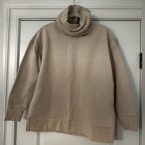 Athleta Women’s Cream Turtleneck Jersey Top